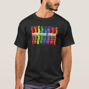 Iedereen is welkom hier LGBT Gay Pride Supporter T-shirt