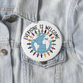 Iedereen is welkom ronde button 4,0 cm (In situ)