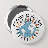 Iedereen is welkom ronde button 4,0 cm (Voorkant /achterkant)