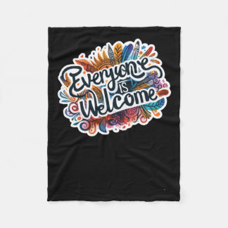 Iedereen is welkom Sticker Fleece Deken