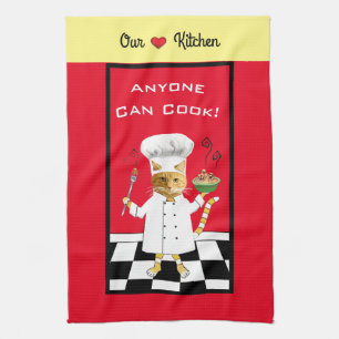 Iedereen kan Cook! Red Kitchen Towel Theedoek