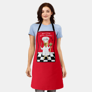 Iedereen kan Cook! Schort rood Kat (middelgroot)