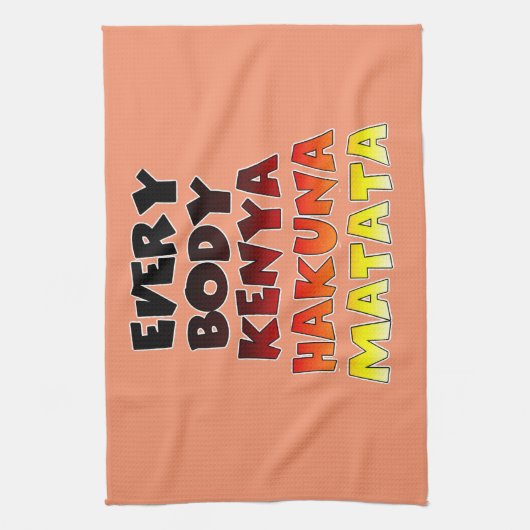 Iedereen Kenya Hakuna Matata Theedoek (Verticaal)