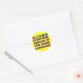 IEDEREEN KLIKT IN DEZELFDE TAAL RONDE STICKER (Envelop)
