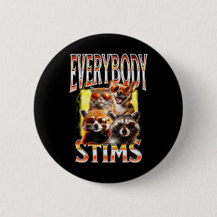 Iedereen Stims Autisme Bewustzijn Bootleg Neurodiv Ronde Button 5,7 Cm