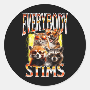 Iedereen Stims Autisme Bewustzijn Bootleg Neurodiv Ronde Sticker