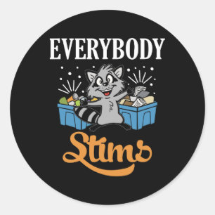 Iedereen Stims Neurodiversiteit Autisme Strijder N Ronde Sticker