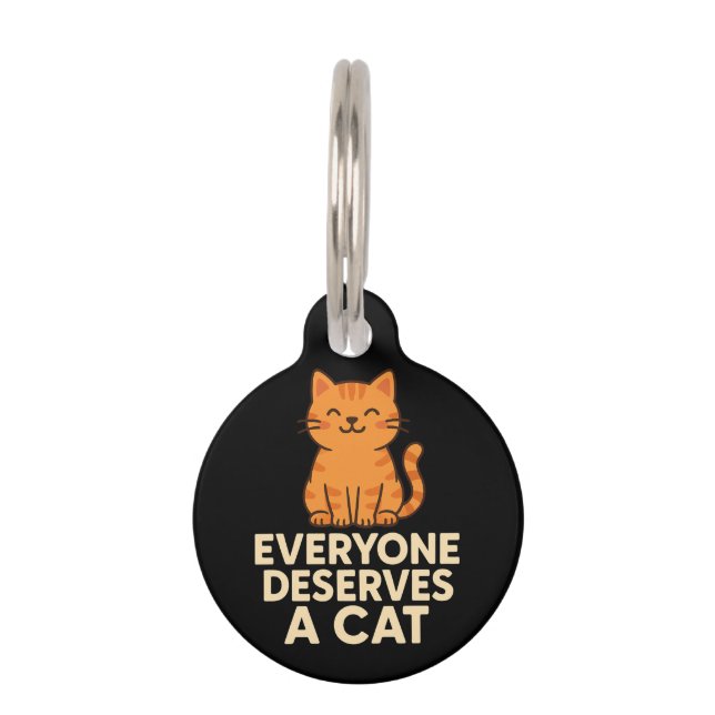 Iedereen verdient een kat Schattige Sinaasappel Ta Huisdierpenning (Voorkant)