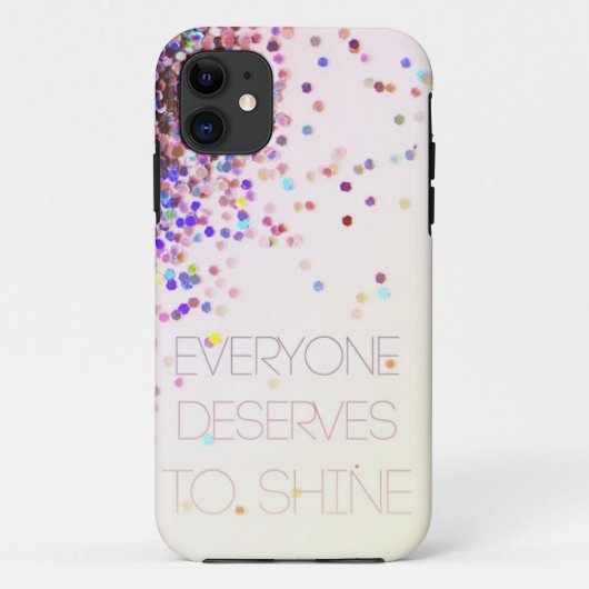 "Iedereen verdient het om te schitteren" Glitter i Case-Mate iPhone Case (Achterkant)