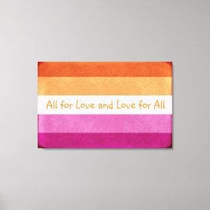 Iedereen voor liefde en liefde voor iedereen, lesb canvas afdruk