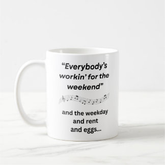 Iedereen werkt voor het weekend koffiemok