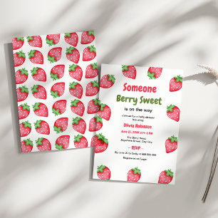 Iemand Berry Sweet Strawberry Baby shower Kaart