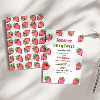 Iemand Berry Sweet Strawberry Baby shower Kaart