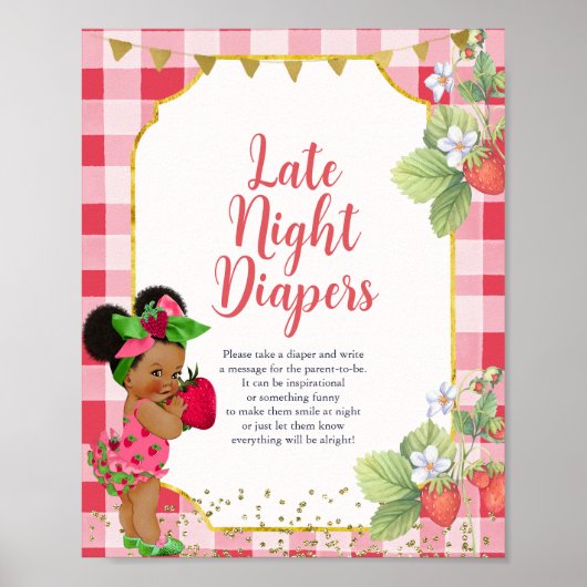 Iemand Berry Sweet Strawberry Late Night Luiers Poster (Voorkant)