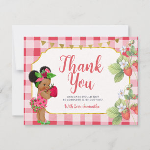 Iemand Berry Sweet Strawberry Meisje Baby shower Bedankkaart