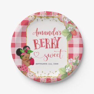 Iemand Berry Sweet Strawberry Meisje Baby shower Papieren Bordje
