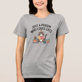 Iemand die van katten en boeken houdt Tri-Blend shirt