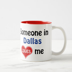Iemand in Dallas houdt van mij Tweekleurige Koffiemok