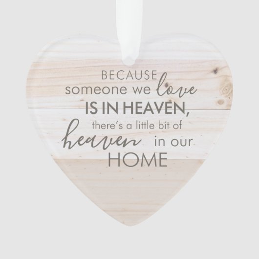 Iemand in de hemel met acrylhartversiering ornament (voorkant)