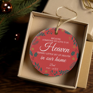 Iemand in de hemel Winterloofkrans Foto Rood Keramisch Ornament