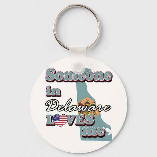 Iemand in Delaware houdt van me Sleutelhanger (Voorkant)