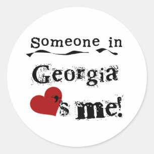 Iemand in Georgië houdt van mij Ronde Sticker