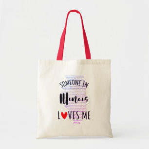 Iemand in Illinois houdt van me Canvas tas