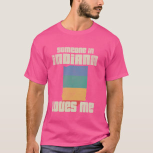 Iemand in Indiana houdt van mij Retro Landkaart St T-shirt