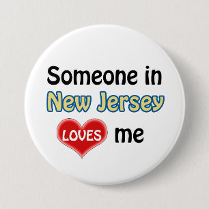 Iemand in New Jersey houdt van mij Ronde Button 7,6 Cm