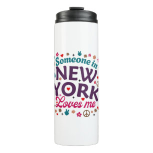 Iemand in New York houdt van mij Retro grappig ont Thermosbeker