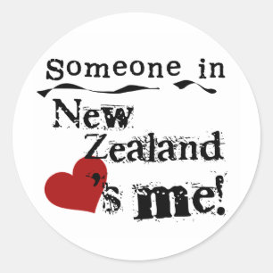 Iemand in Nieuw-Zeeland houdt van mij Ronde Sticker