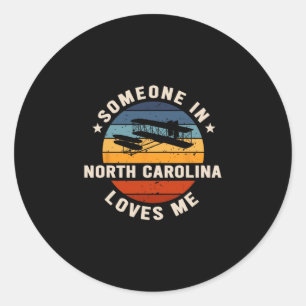 Iemand in North Carolina houdt van mij Ronde Sticker