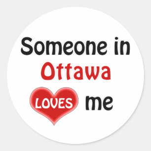 Iemand in Ottawa houdt van mij Ronde Sticker
