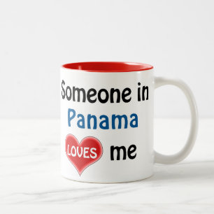 Iemand in Panama houdt van me Tweekleurige Koffiemok