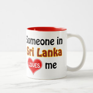 Iemand in Sri Lanka houdt van mij Tweekleurige Koffiemok
