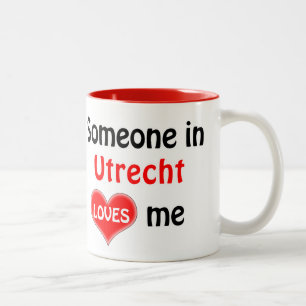 Iemand in Utrecht houdt van mij Tweekleurige Koffiemok