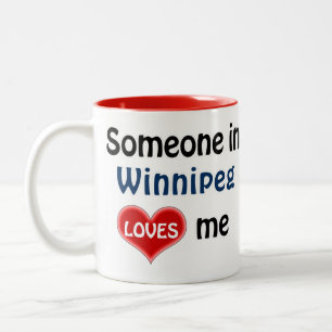 Iemand in Winnipeg houdt van me Tweekleurige Koffiemok