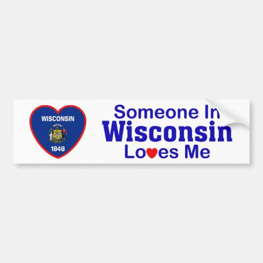 Iemand in Wisconsin houdt van mij Bumpersticker (Voorkant)