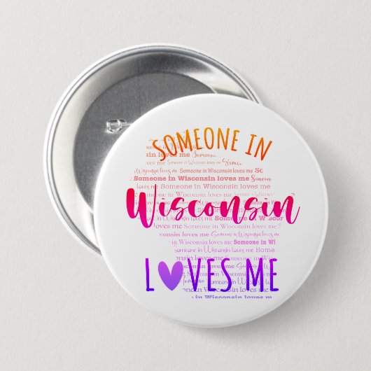 Iemand in Wisconsin houdt van mij Button (Voorkant /achterkant)