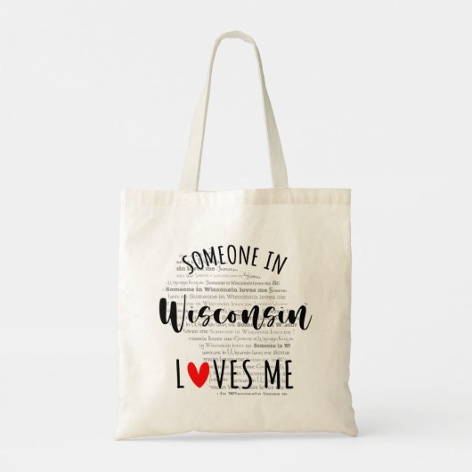Iemand in Wisconsin houdt van mij Tote Bag (Achterkant)