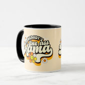 Iemand is prima Mama retro Mok (Voorkant links)