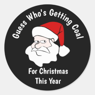 Iemand krijgt voor Kerstmis geld. Ronde Sticker