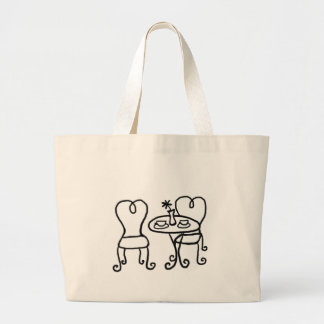 iemand lunchen? grote tote bag