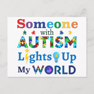 Iemand met AUTISM verlicht mijn wereld Briefkaart