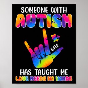 Iemand met autisme heeft me verteld dat ik me bewu poster