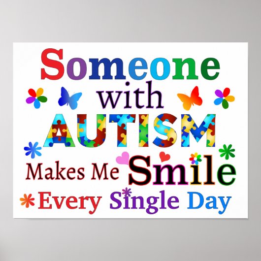 Iemand met AUTISme maakt me klein Poster (Voorkant)