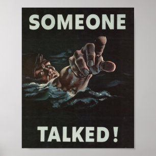 Iemand praatte poster over de Tweede Wereldoorlog