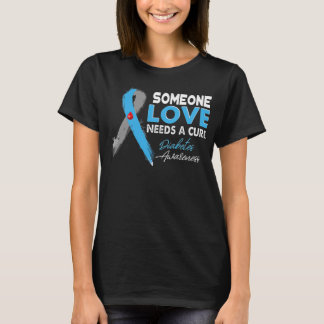 Iemand van wie ik hou, heeft een echte Diabetes no T-shirt