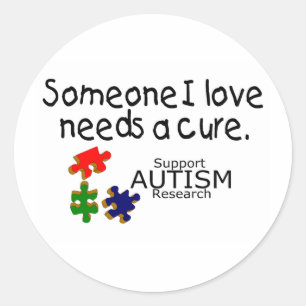 Iemand van wie ik hou (puzzelstukjes) ronde sticker