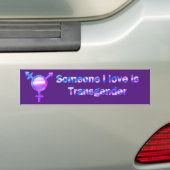 Iemand waarvan ik hou, is Trans 3D Bumpersticker (Op auto)